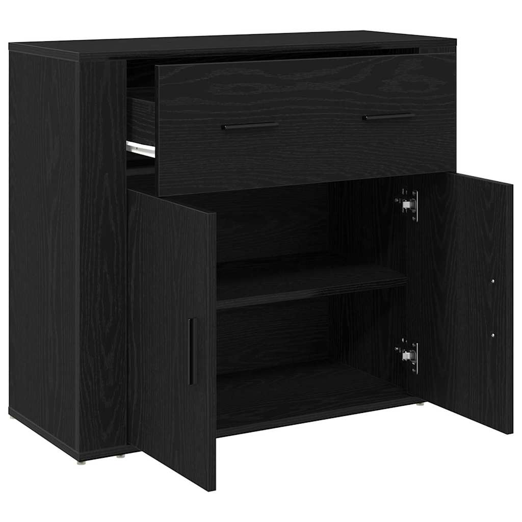 Servírovací Skříň Černý Dub 80 X 33 X 70 Cm Kompozitní Dřevo