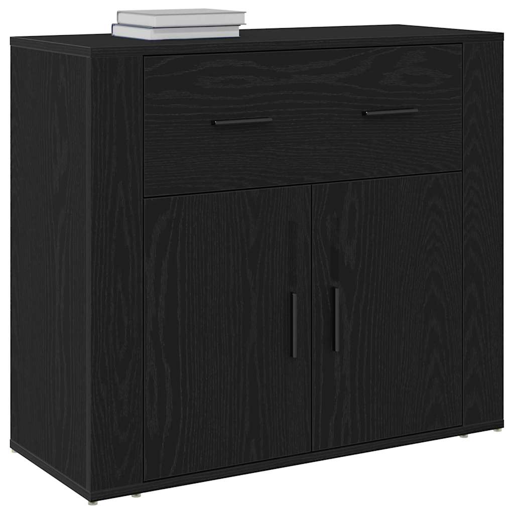 Servírovací Skříň Černý Dub 80 X 33 X 70 Cm Kompozitní Dřevo