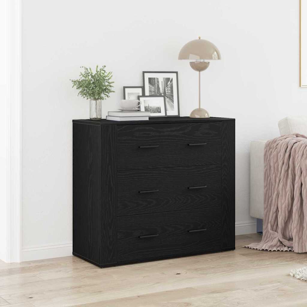 Servírovací Skříň Černý Dub 80 X 33 X 70 Cm Kompozitní Dřevo