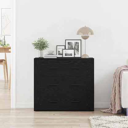 Servírovací Skříň Černý Dub 80 X 33 X 70 Cm Kompozitní Dřevo