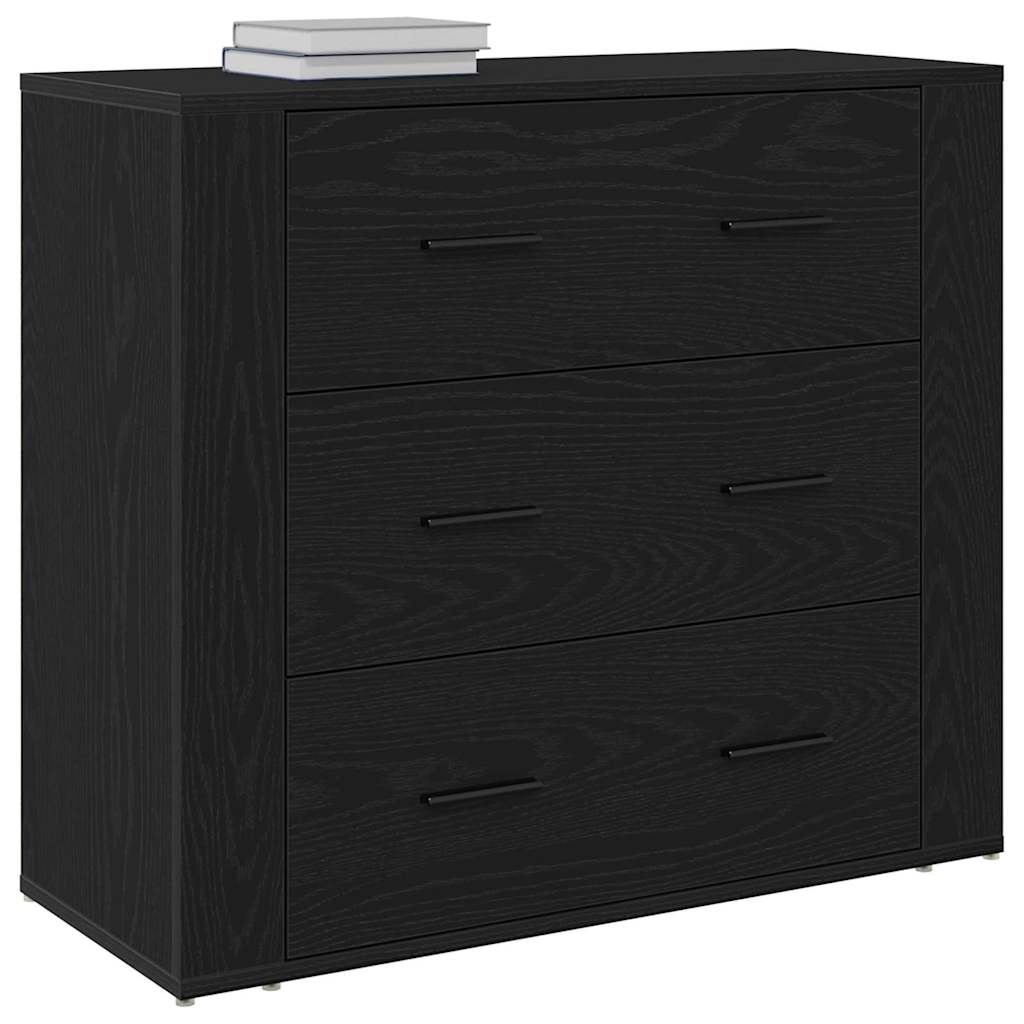 Servírovací Skříň Černý Dub 80 X 33 X 70 Cm Kompozitní Dřevo