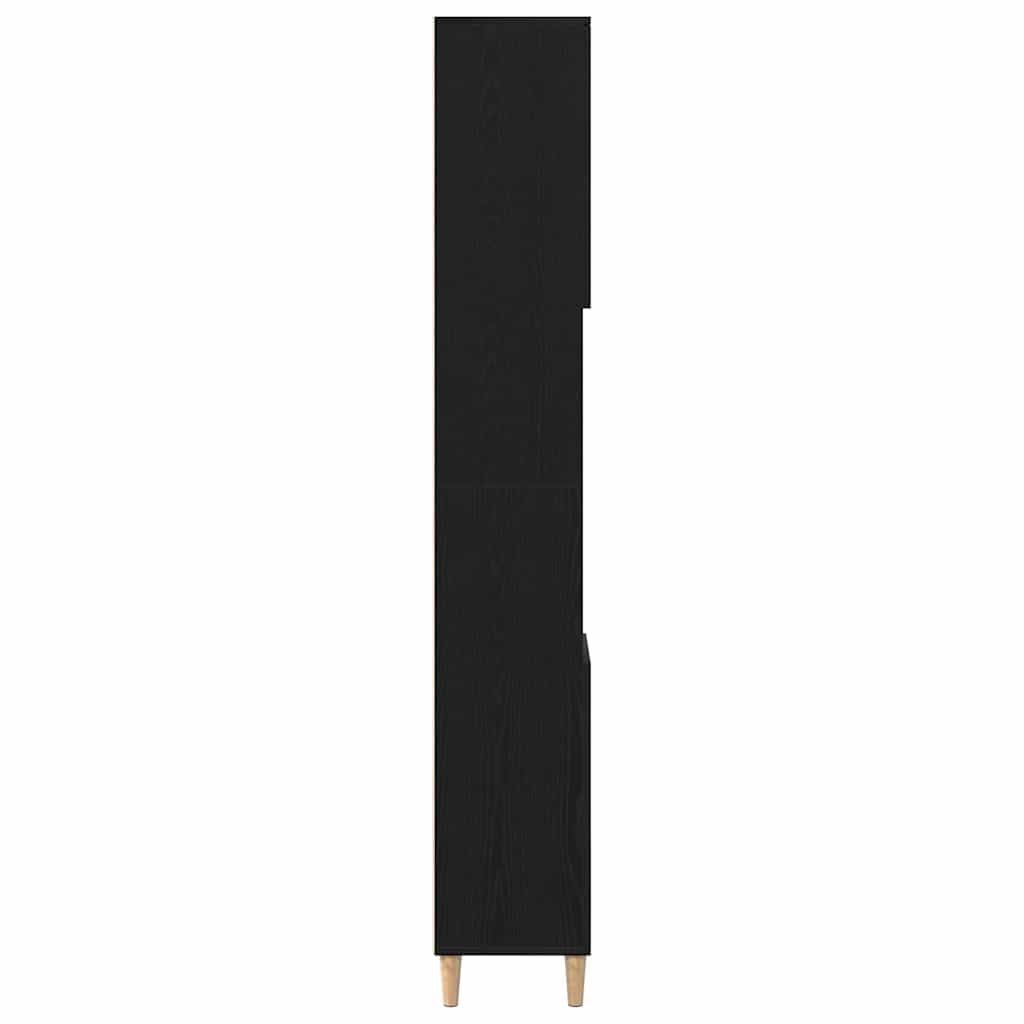 Koupelnová Skříň Černý Dub 30 X 30 X 190 Cm Kompozitní Dřevo