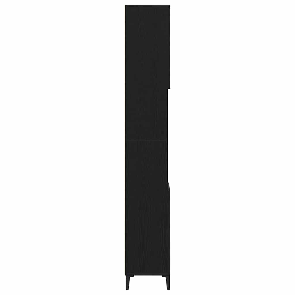Koupelnová Skříň Černý Dub 30 X 30 X 190 Cm Kompozitní Dřevo