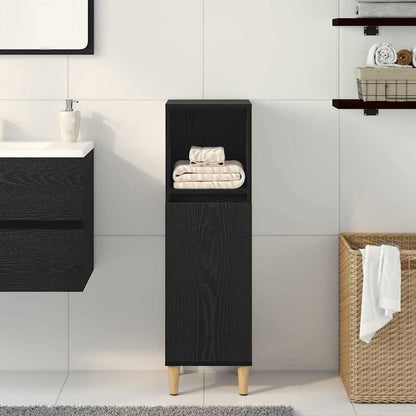 Koupelnový Kabinet Černý Dub 30 X 30 X 100 Cm Kompozitní Dřevo