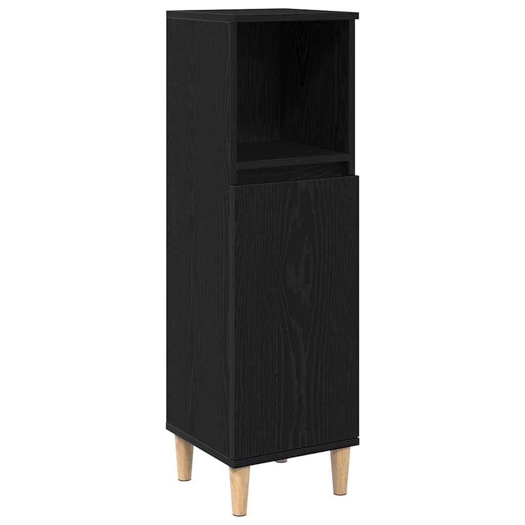 Koupelnový Kabinet Černý Dub 30 X 30 X 100 Cm Kompozitní Dřevo
