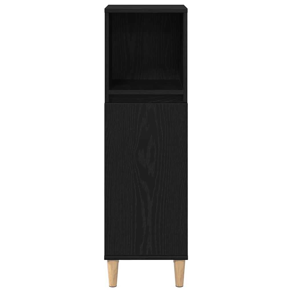Koupelnový Kabinet Černý Dub 30 X 30 X 100 Cm Kompozitní Dřevo