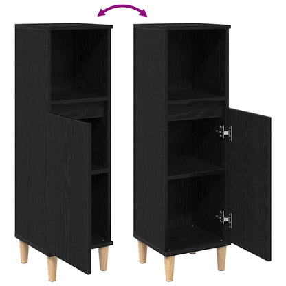 Koupelnový Kabinet Černý Dub 30 X 30 X 100 Cm Kompozitní Dřevo
