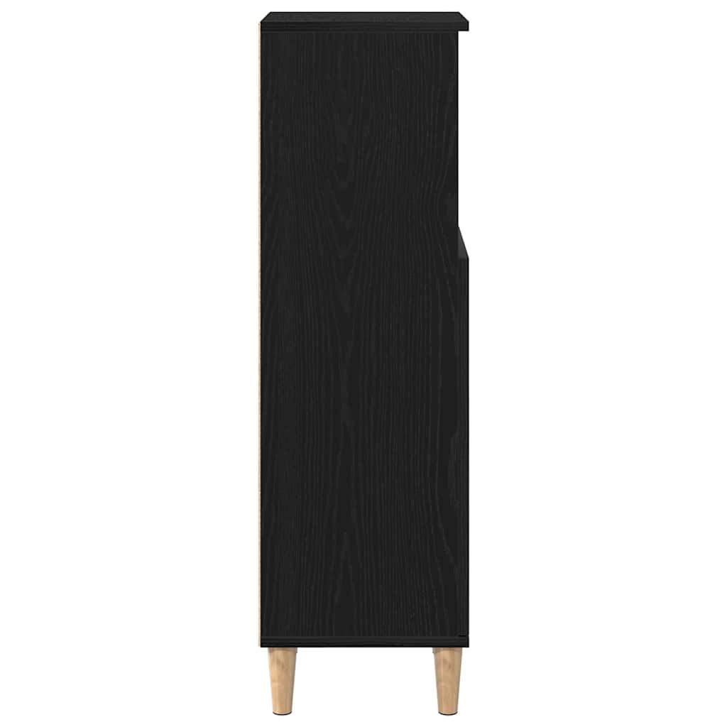Koupelnový Kabinet Černý Dub 30 X 30 X 100 Cm Kompozitní Dřevo