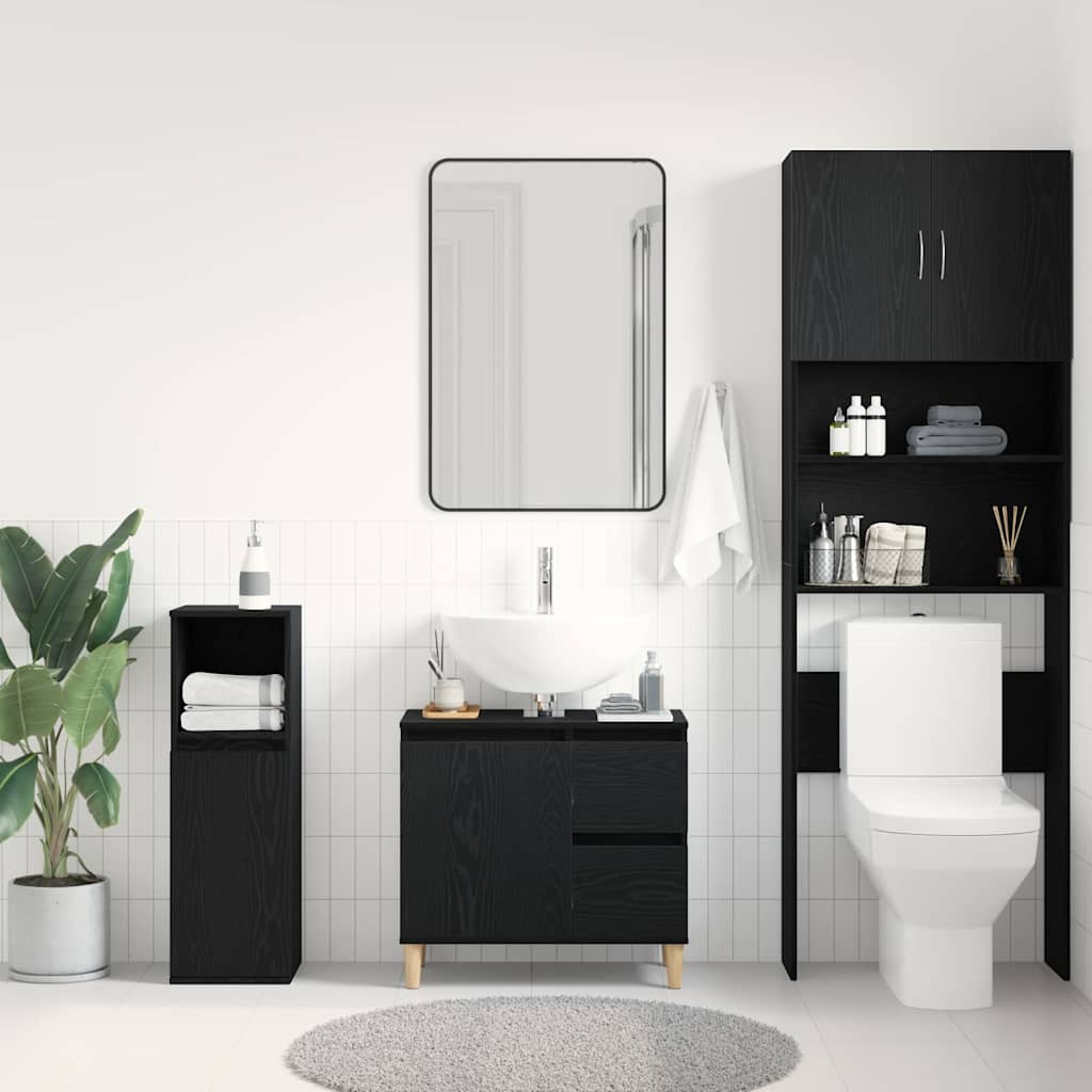 Koupelnová Skříň Černý Dub 65 X 33 X 60 Cm Kompozitní Dřevo