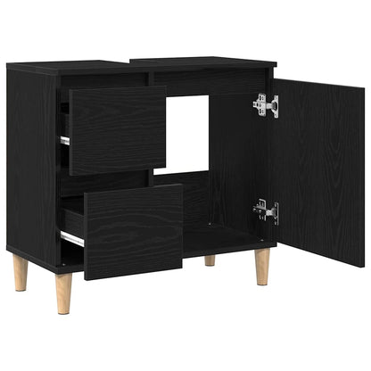 Koupelnová Skříň Černý Dub 65 X 33 X 60 Cm Kompozitní Dřevo