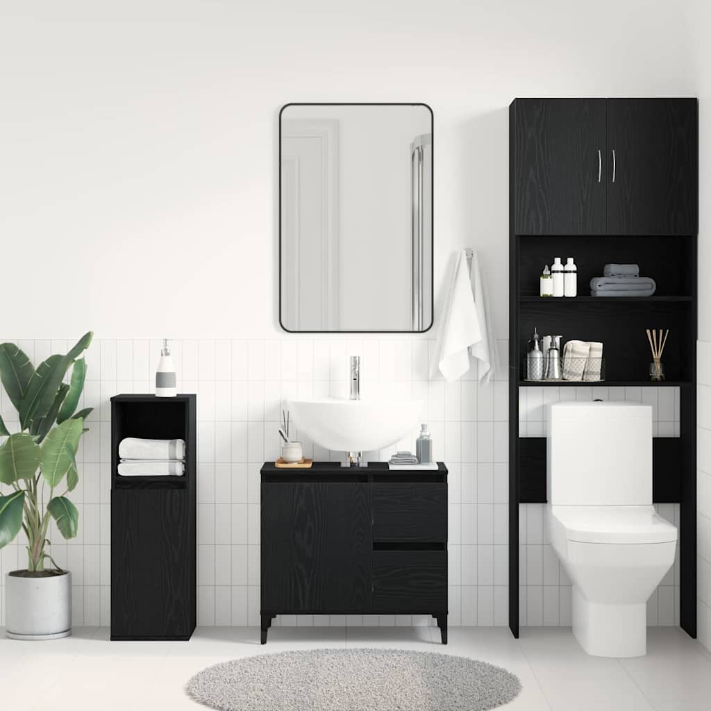 Koupelnová Skříň Černý Dub 65 X 33 X 60 Cm Kompozitní Dřevo