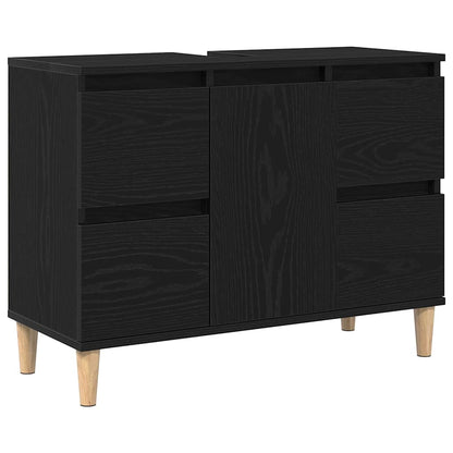 Skříňka Pod Umyvadlo Černý Dub 80 X 33 X 60 Cm Kompozitní Dřevo