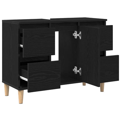 Skříňka Pod Umyvadlo Černý Dub 80 X 33 X 60 Cm Kompozitní Dřevo