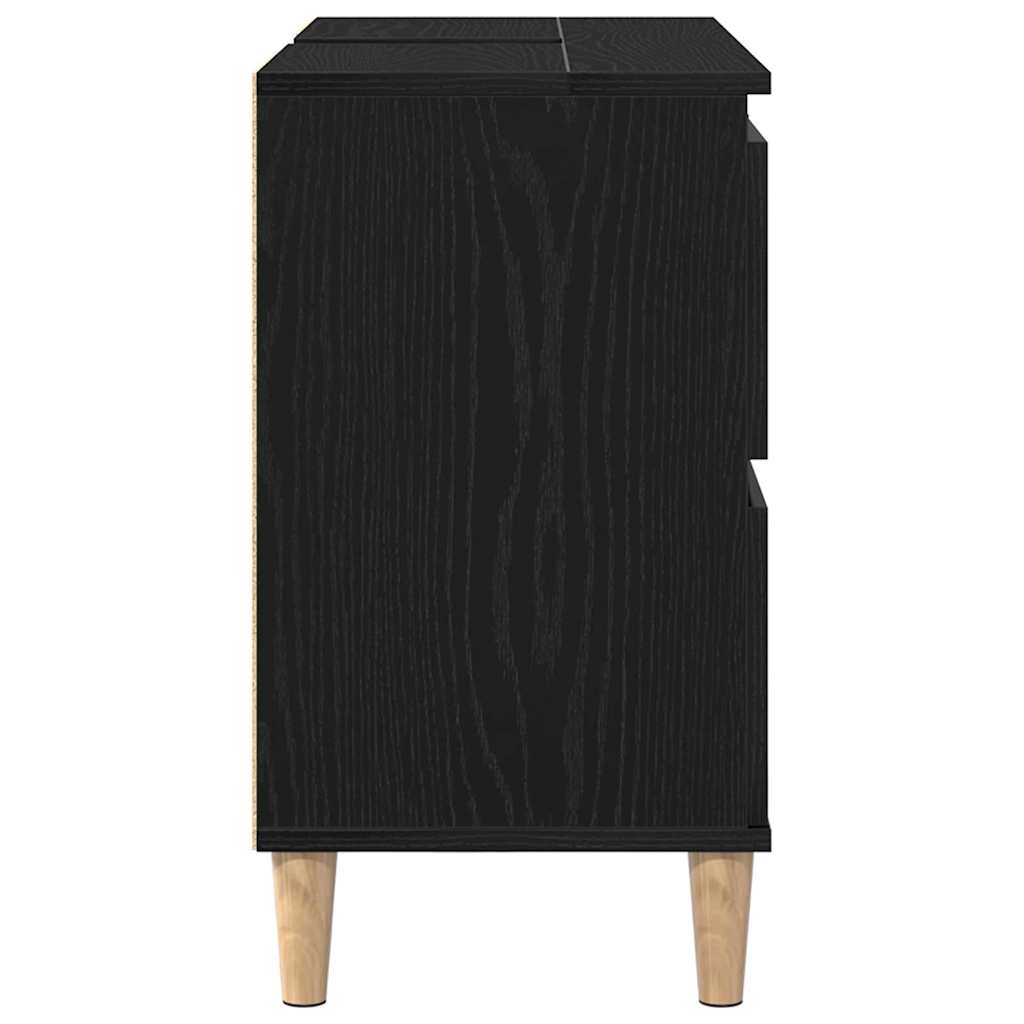 Skříňka Pod Umyvadlo Černý Dub 80 X 33 X 60 Cm Kompozitní Dřevo