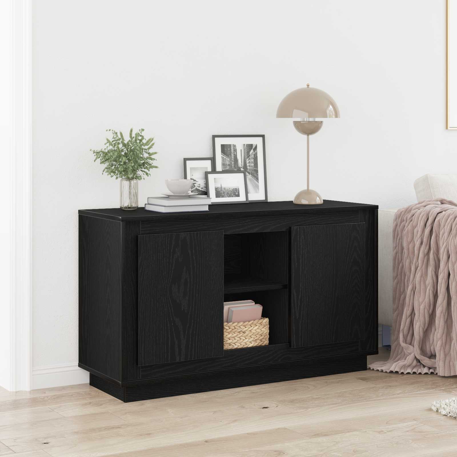 Servírovací Skříň Černý Dub 102 X 35 X 60 Cm Kompozitní Dřevo