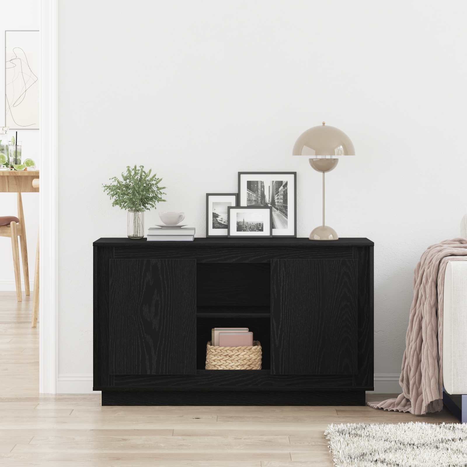 Servírovací Skříň Černý Dub 102 X 35 X 60 Cm Kompozitní Dřevo