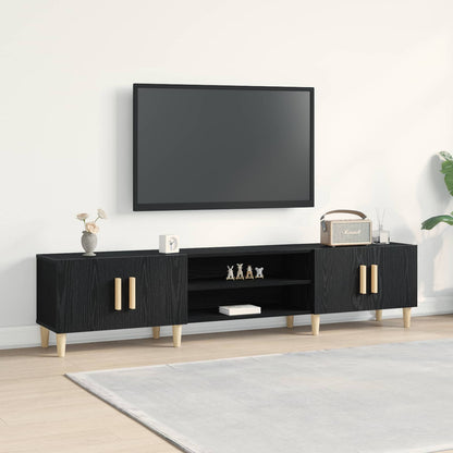 Televizní Skříň 180 X 31,5 X 40 Cm Černý Dub Kompozitní Dřevo