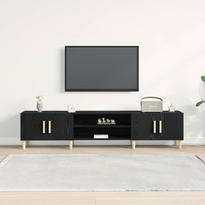 Televizní Skříň 180 X 31,5 X 40 Cm Černý Dub Kompozitní Dřevo