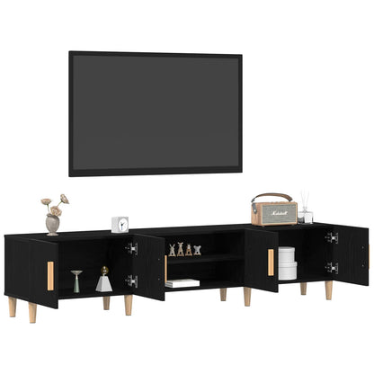 Televizní Skříň 180 X 31,5 X 40 Cm Černý Dub Kompozitní Dřevo