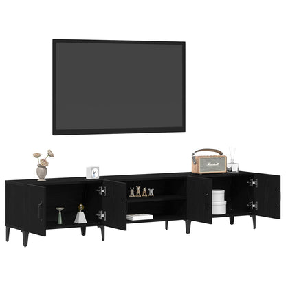 Televizní Skříň 180 X 31,5 X 40 Cm Černý Dub Kompozitní Dřevo