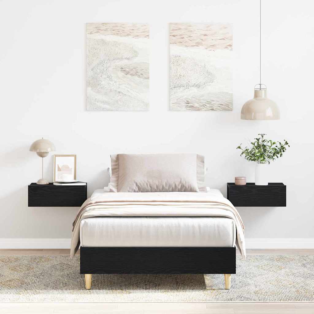 Rám Postele Černý Dub 203 X 101 X 25 Cm Kompozitní Dřevo