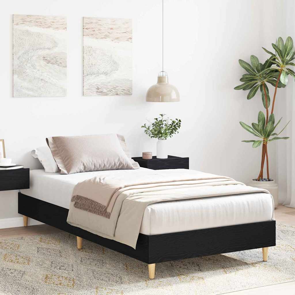 Rám Postele Černý Dub 203 X 93 X 25 Cm Kompozitní Dřevo