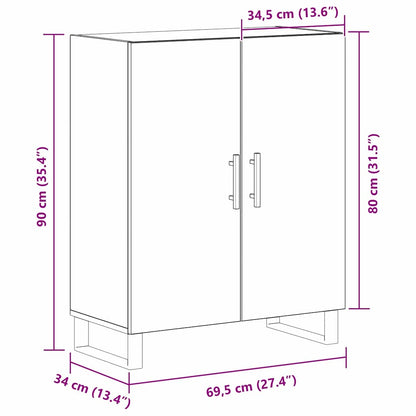 Servírovací Skříň Černý Dub 69,5 X 34 X 90 Cm Kompozitní Dřevo