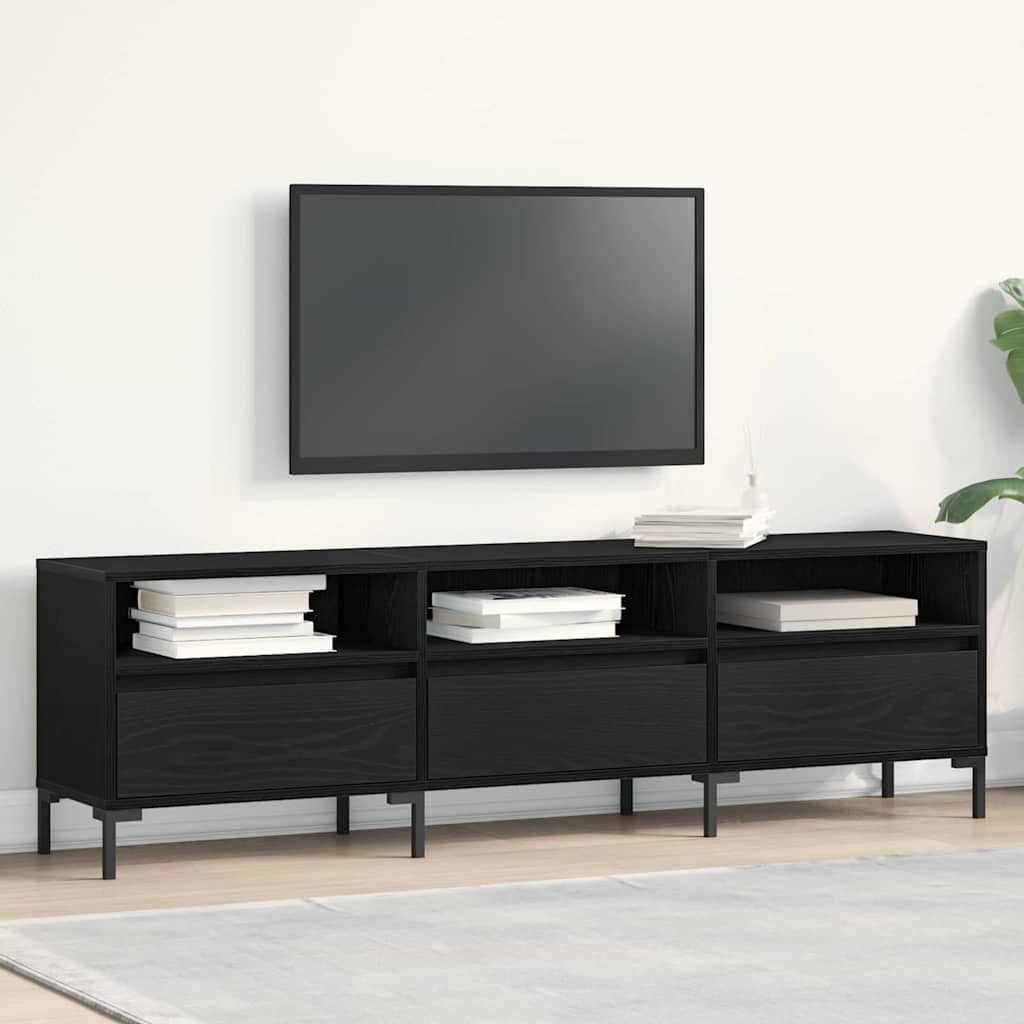 Televizní Skříň 150 X 30 X 44,5 Cm Černý Dub Kompozitní Dřevo