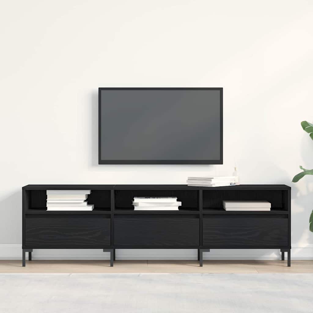 Televizní Skříň 150 X 30 X 44,5 Cm Černý Dub Kompozitní Dřevo