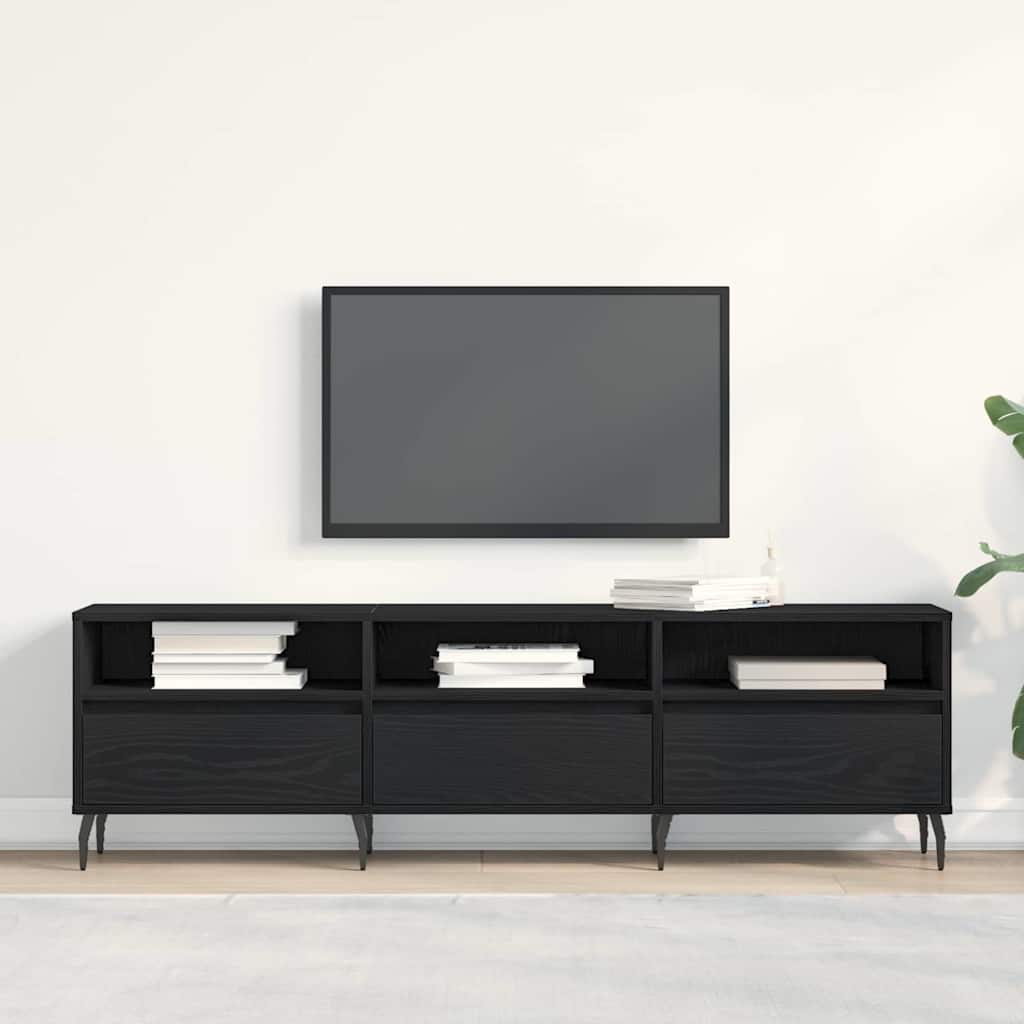 Televizní Skříň 150 X 30 X 44,5 Cm Černý Dub Kompozitní Dřevo