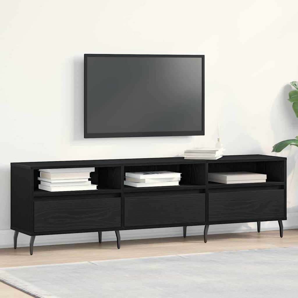 Televizní Skříň 150 X 30 X 44,5 Cm Černý Dub Kompozitní Dřevo