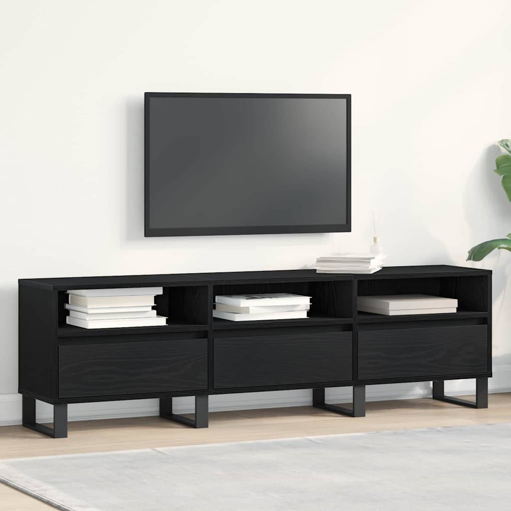 Televizní Skříň 150 X 30 X 44,5 Cm Černý Dub Kompozitní Dřevo