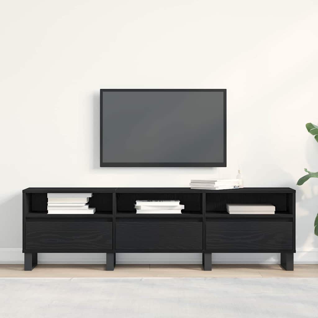 Televizní Skříň 150 X 30 X 44,5 Cm Černý Dub Kompozitní Dřevo