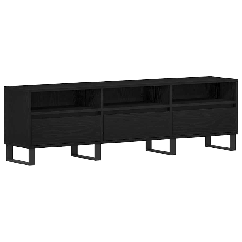 Televizní Skříň 150 X 30 X 44,5 Cm Černý Dub Kompozitní Dřevo