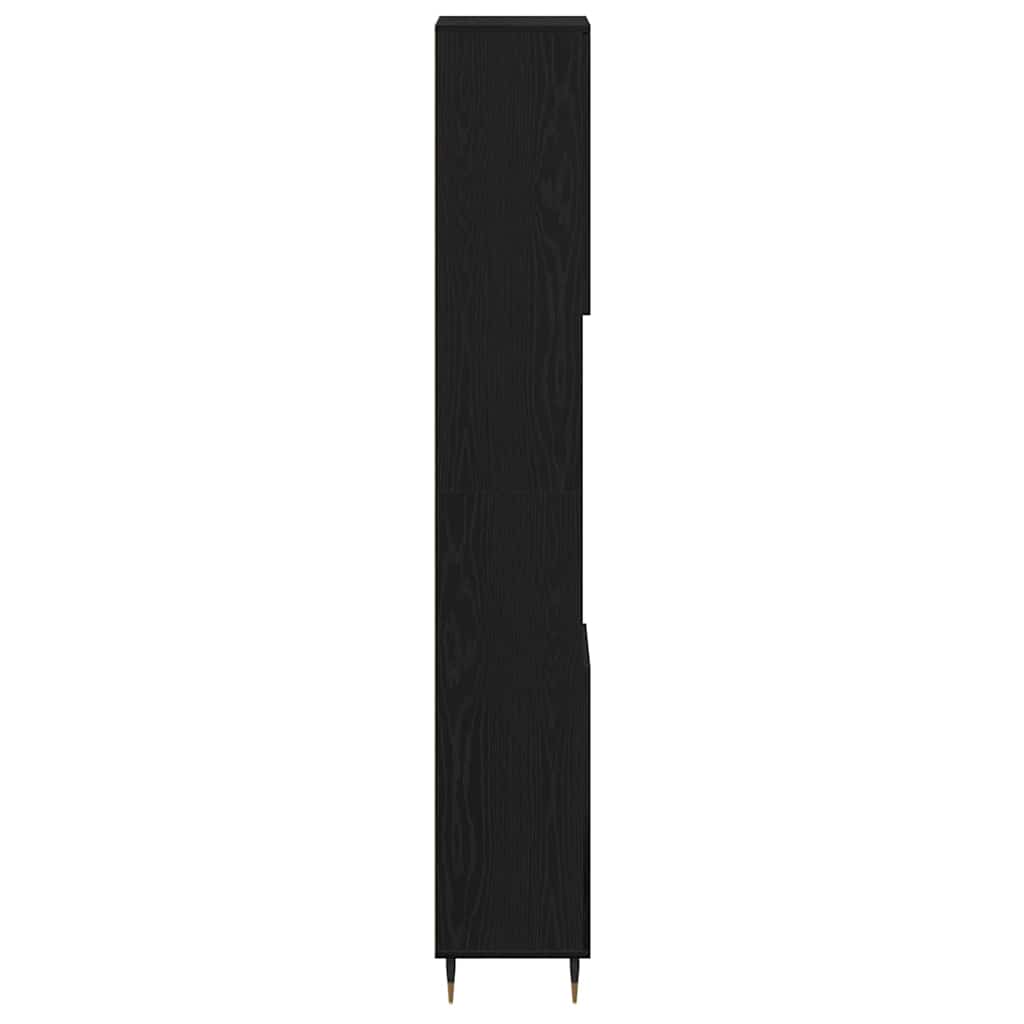 Koupelnová Skříň Černý Dub 30 X 30 X 190 Cm Kompozitní Dřevo