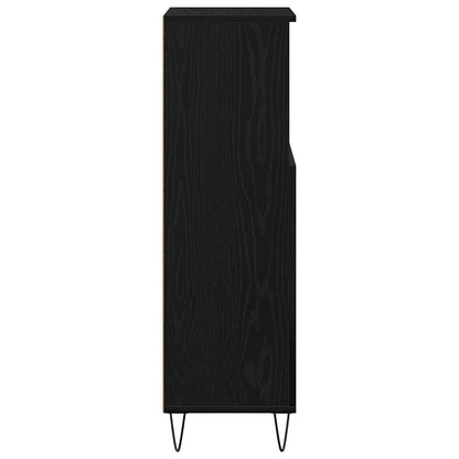Koupelnová Skříň Černý Dub 30 X 30 X 100 Cm Kompozitní Dřevo