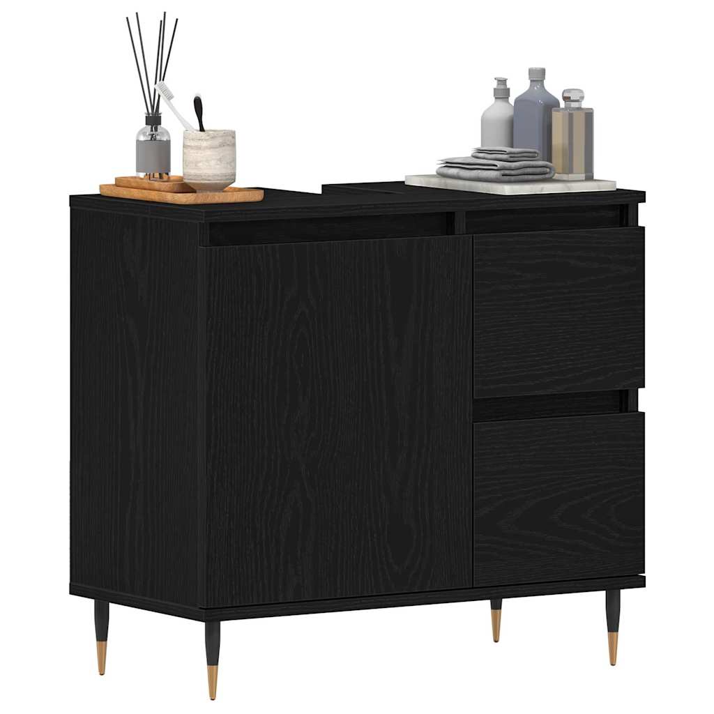 Koupelnová Skříň Černý Dub 65 X 33 X 60 Cm Kompozitní Dřevo