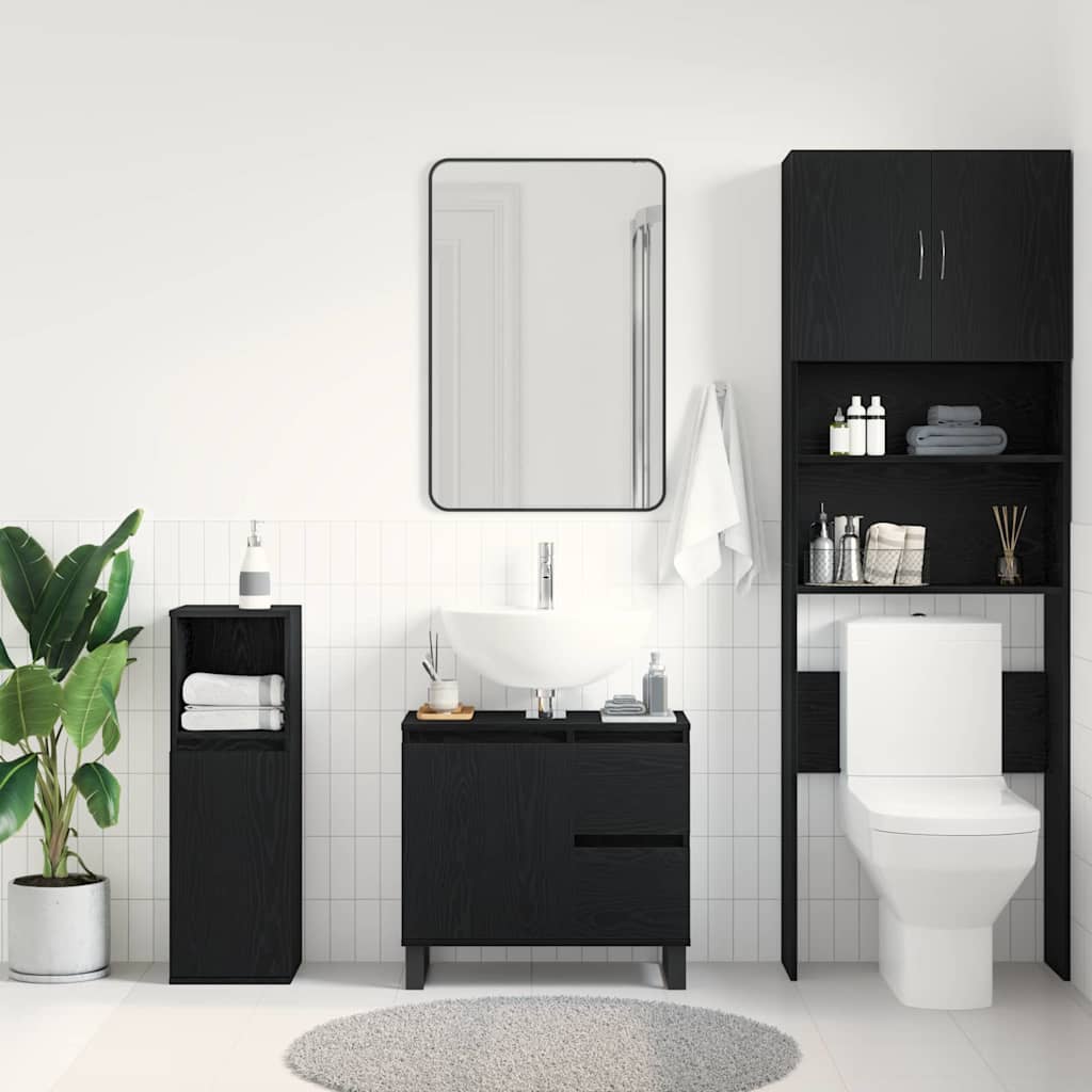 Skříňka Pod Umyvadlo Černý Dub 65 X 33 X 60 Cm Kompozitní Dřevo