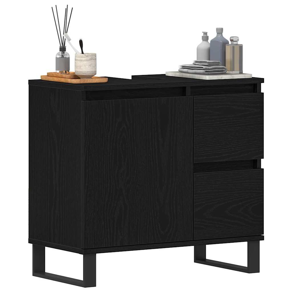Skříňka Pod Umyvadlo Černý Dub 65 X 33 X 60 Cm Kompozitní Dřevo