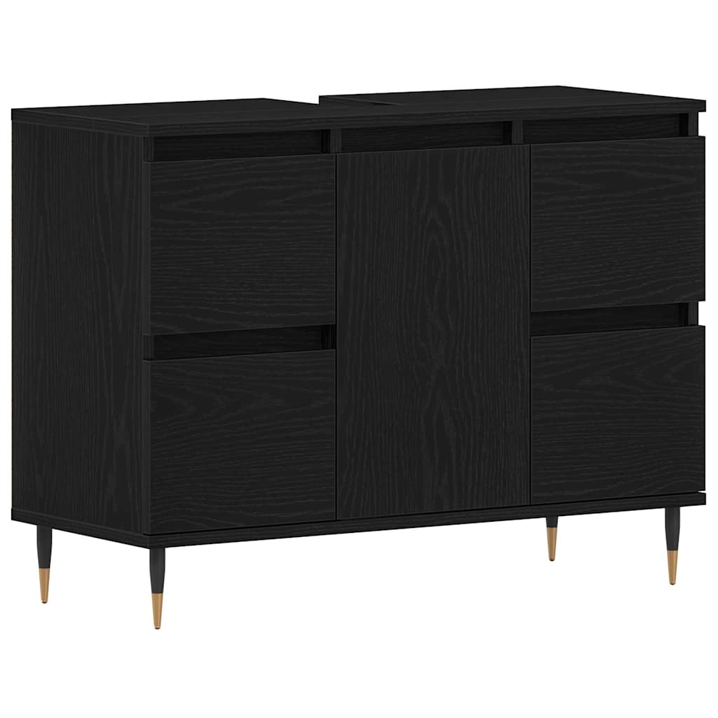 Skříňka Pod Umyvadlo Černý Dub 80 X 33 X 60 Cm Kompozitní Dřevo