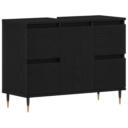 Skříňka Pod Umyvadlo Černý Dub 80 X 33 X 60 Cm Kompozitní Dřevo