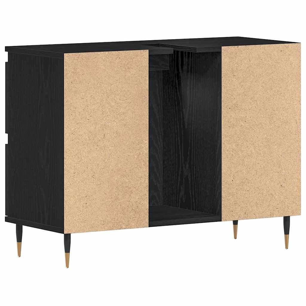 Skříňka Pod Umyvadlo Černý Dub 80 X 33 X 60 Cm Kompozitní Dřevo