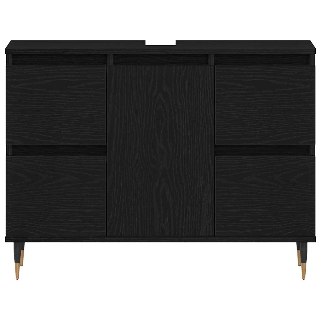 Skříňka Pod Umyvadlo Černý Dub 80 X 33 X 60 Cm Kompozitní Dřevo