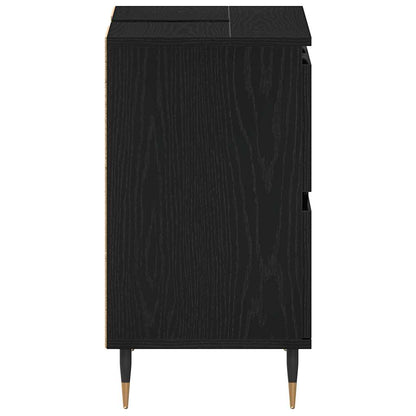 Skříňka Pod Umyvadlo Černý Dub 80 X 33 X 60 Cm Kompozitní Dřevo