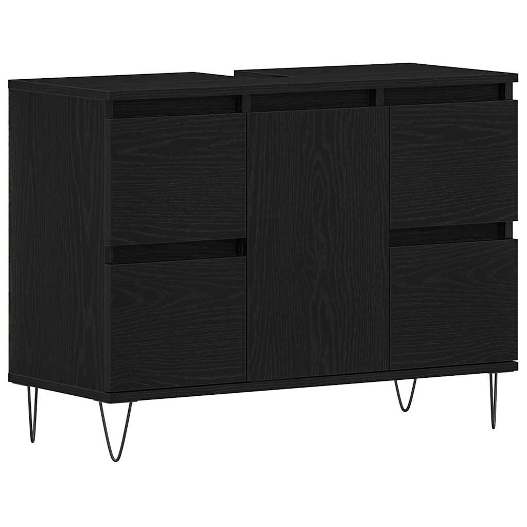 Skříňka Pod Umyvadlo Černý Dub 80 X 33 X 60 Cm Kompozitní Dřevo