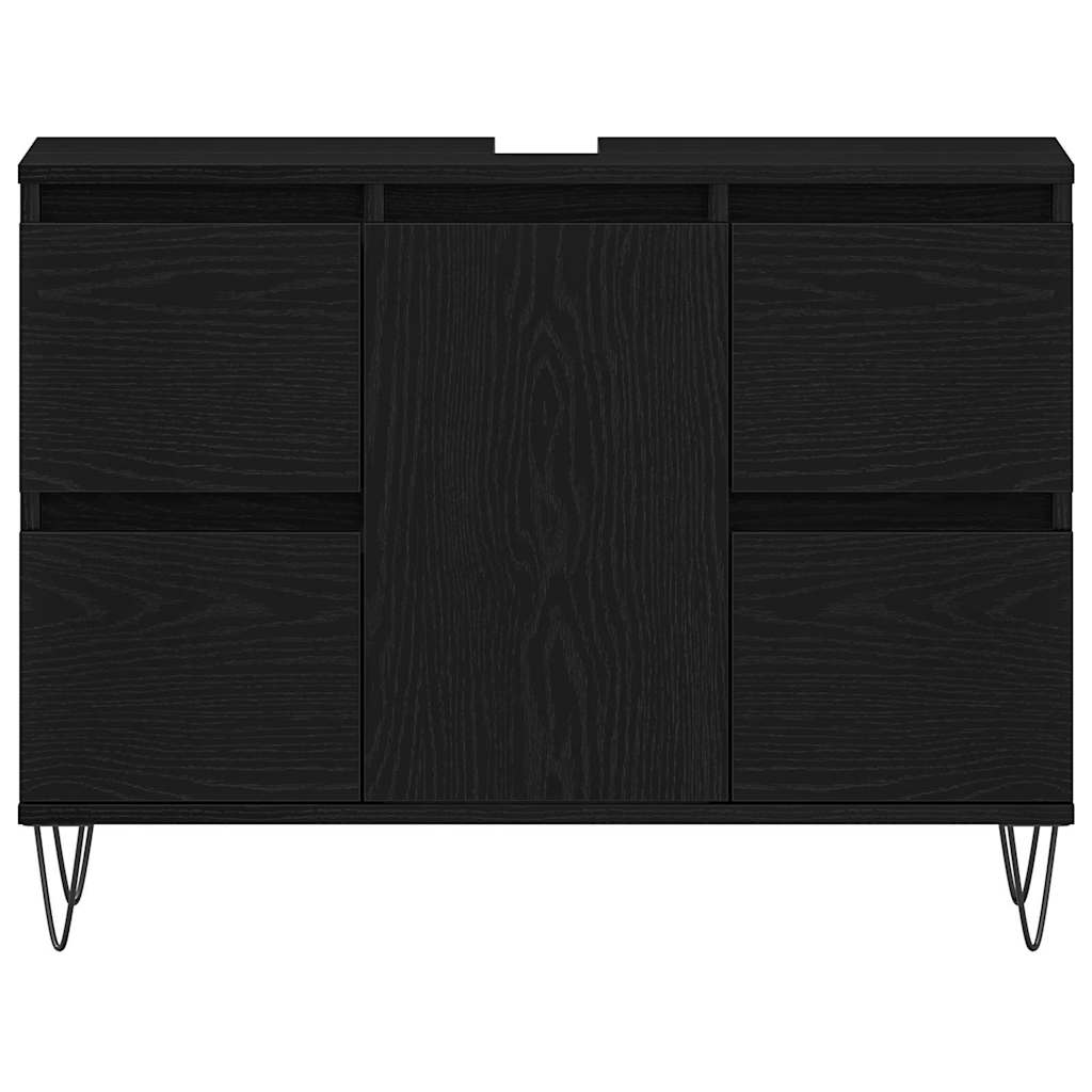 Skříňka Pod Umyvadlo Černý Dub 80 X 33 X 60 Cm Kompozitní Dřevo
