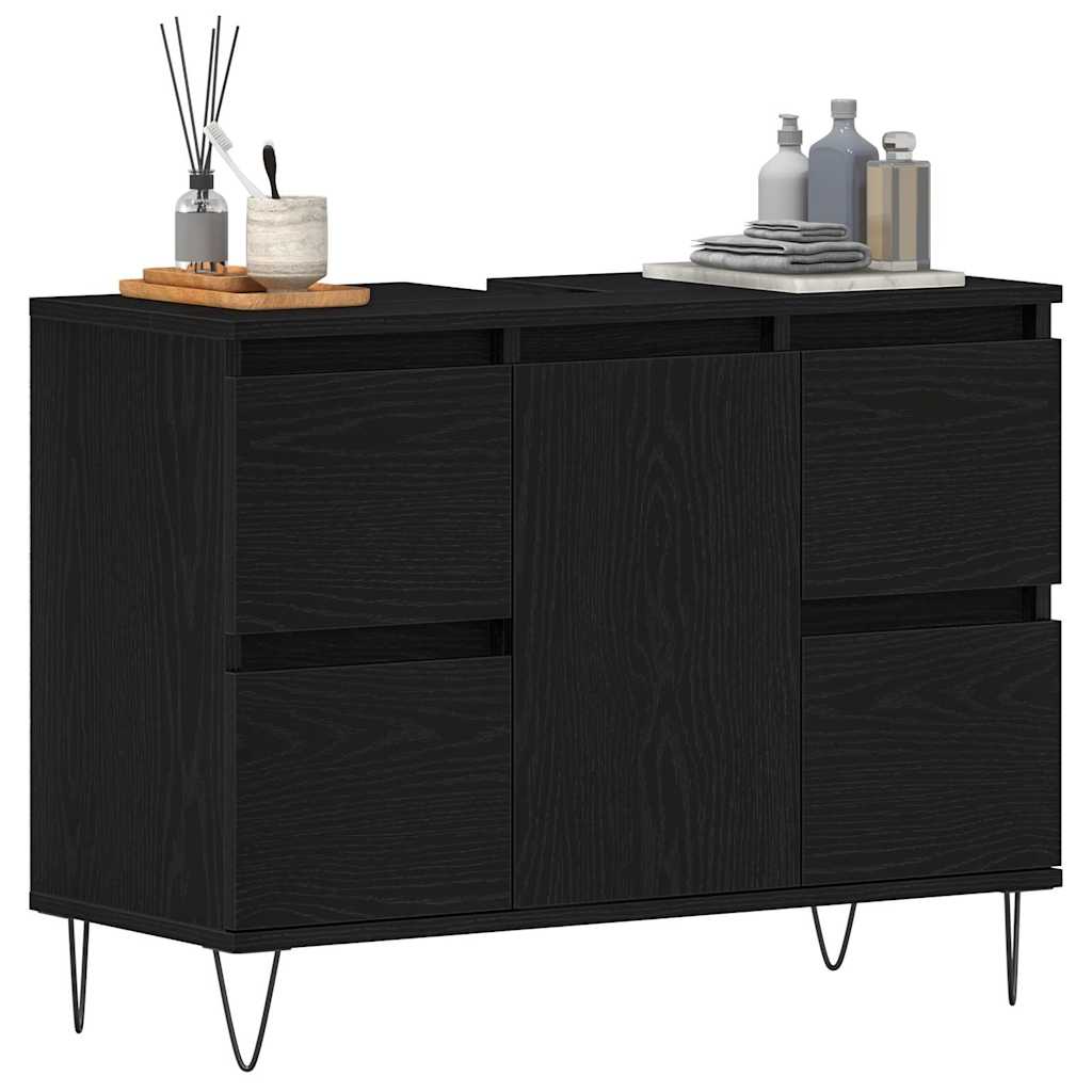 Skříňka Pod Umyvadlo Černý Dub 80 X 33 X 60 Cm Kompozitní Dřevo