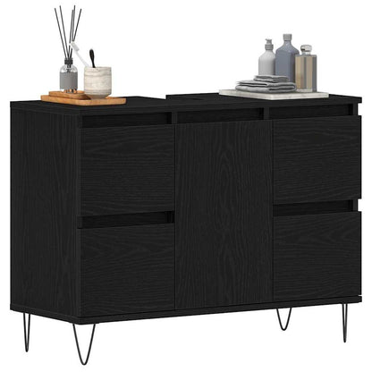 Skříňka Pod Umyvadlo Černý Dub 80 X 33 X 60 Cm Kompozitní Dřevo