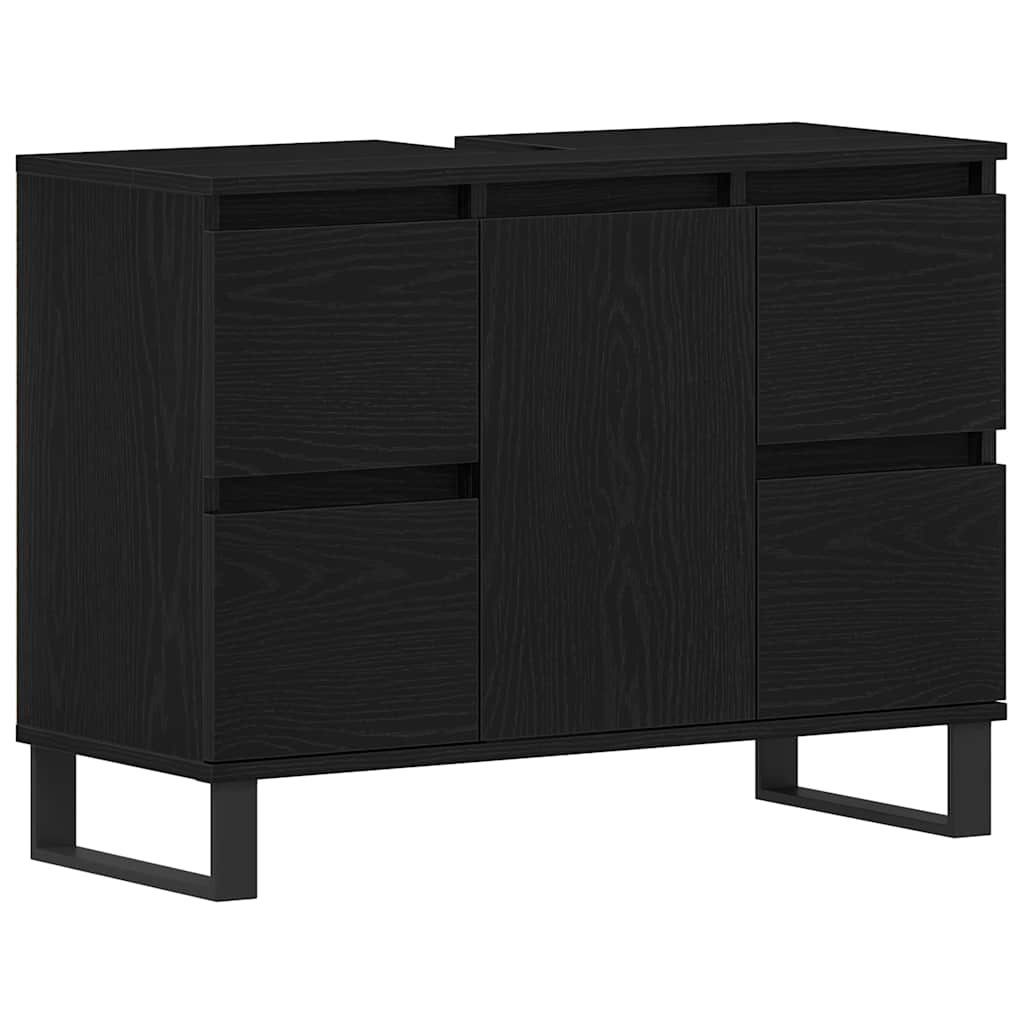 Koupelnová Skříň Černý Dub 80 X 33 X 60 Cm Kompozitní Dřevo