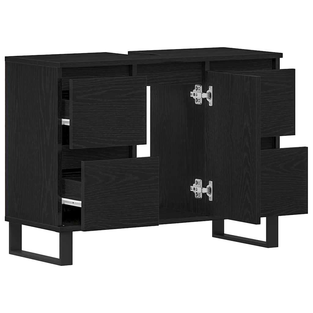 Koupelnová Skříň Černý Dub 80 X 33 X 60 Cm Kompozitní Dřevo